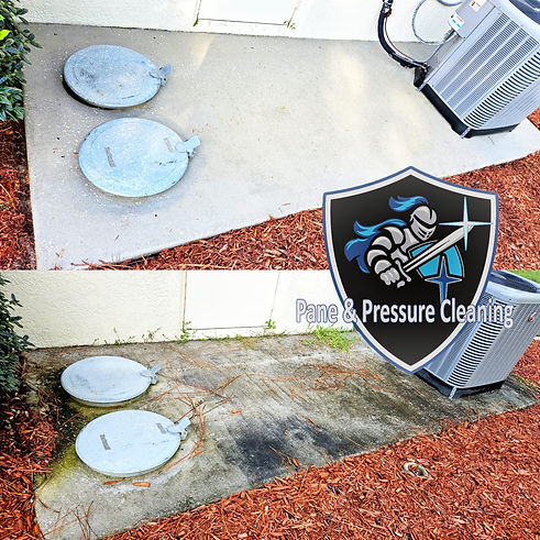 Driveway cleaning service removing dirt and grime with pressure washer
