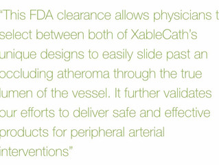 XableCath Receives Second FDA Clearance for Its Peripheral Arterial Catheters