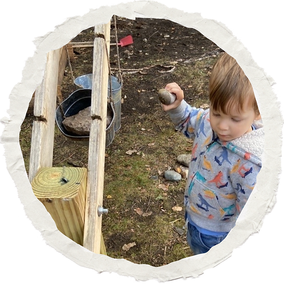 Child-led play and discovery in Early Spark Academy’s outdoor learning space