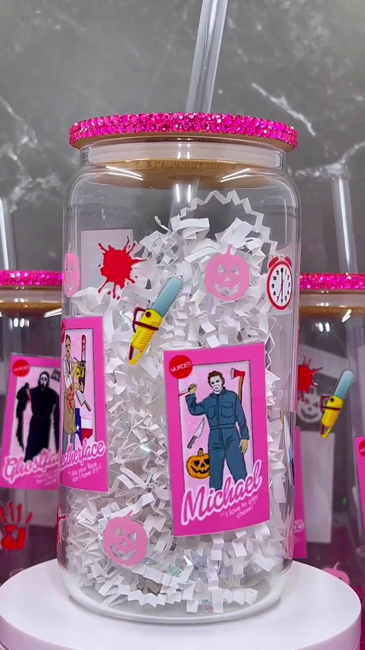 Thumbnail: Pink Horror Film Glass Libby Can