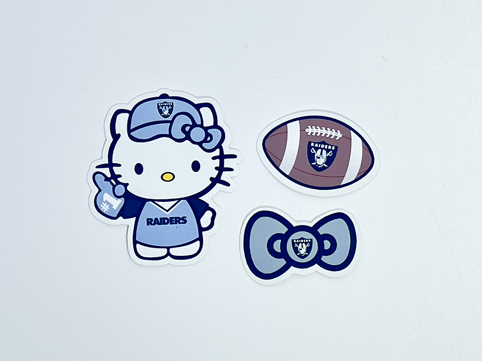 Thumbnail: Raiders Football Kitty Holographic Sticker Pack (3)