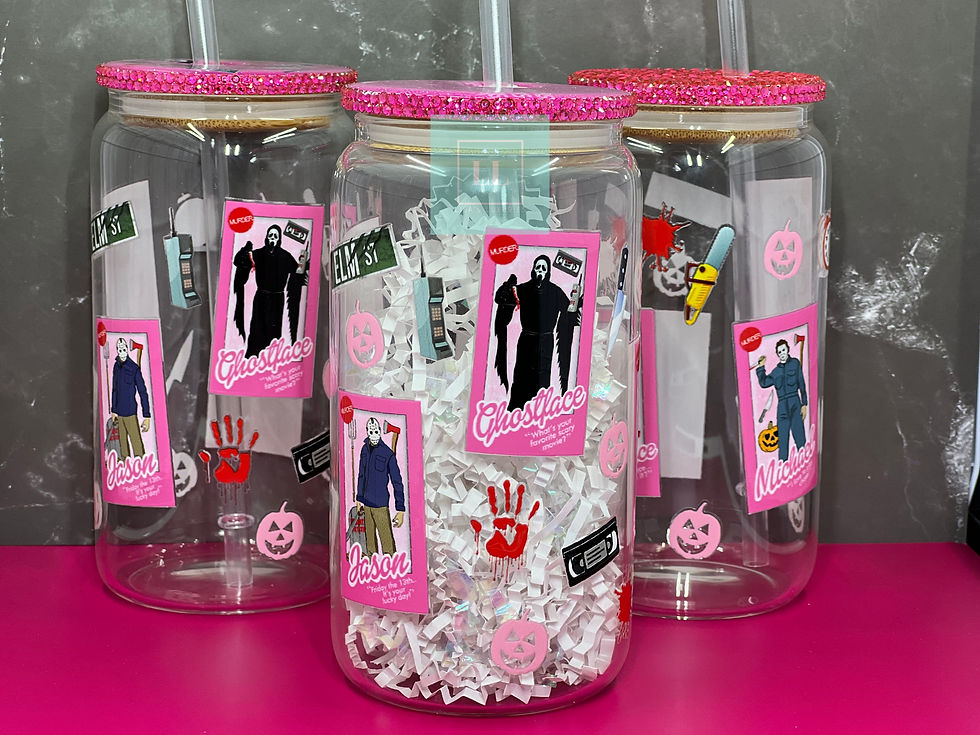 Thumbnail: Pink Horror Film Glass Libby Can