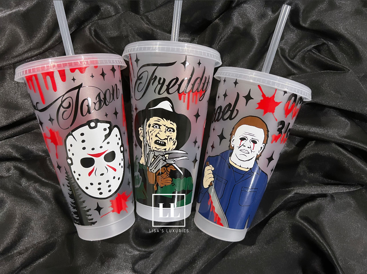 Horror Film Reusable 24oz Cold Cups | Jason, Freddy Krueger & Michael Myers Cup