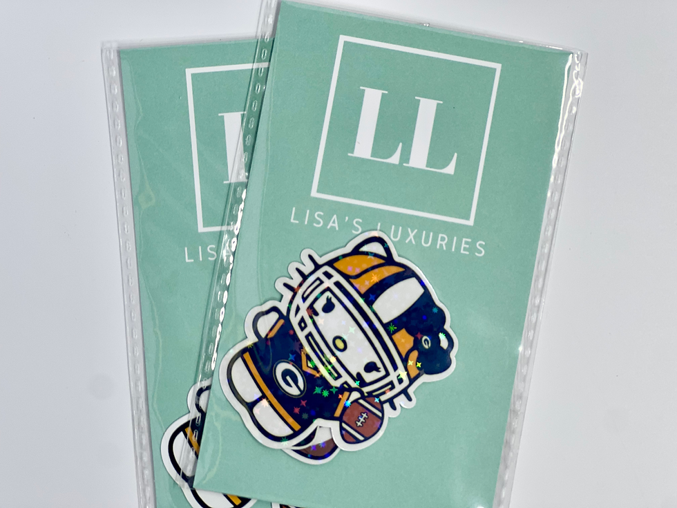 Thumbnail: Green Bay Packers Football Kitty Holographic Sticker Pack (3)