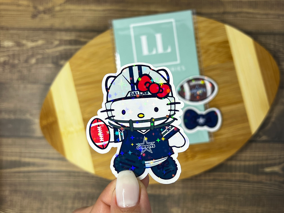 Thumbnail: Cowboys Football Kitty Holographic Sticker Pack (3)