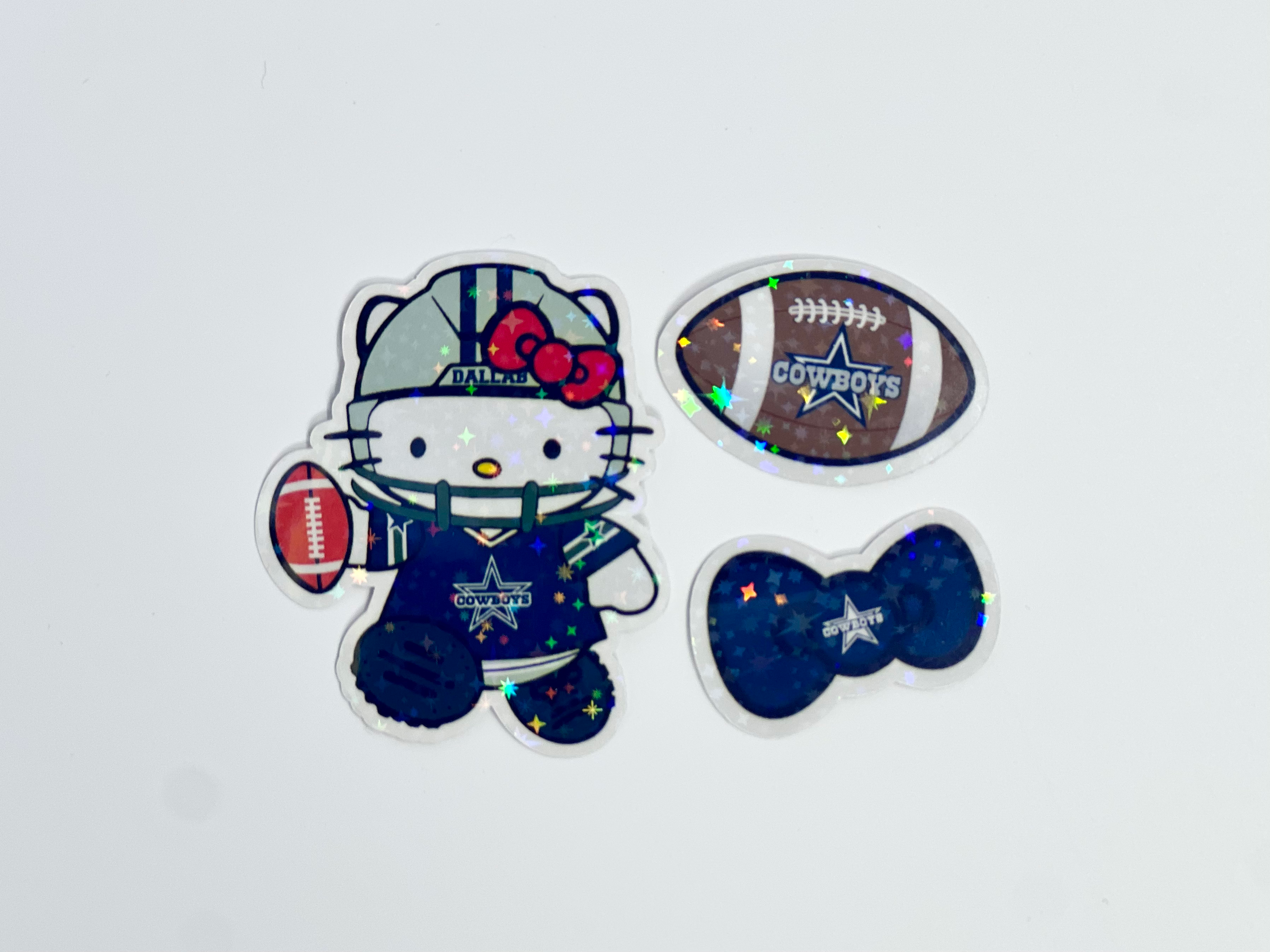 Cowboys Football Kitty Holographic Sticker Pack (3)