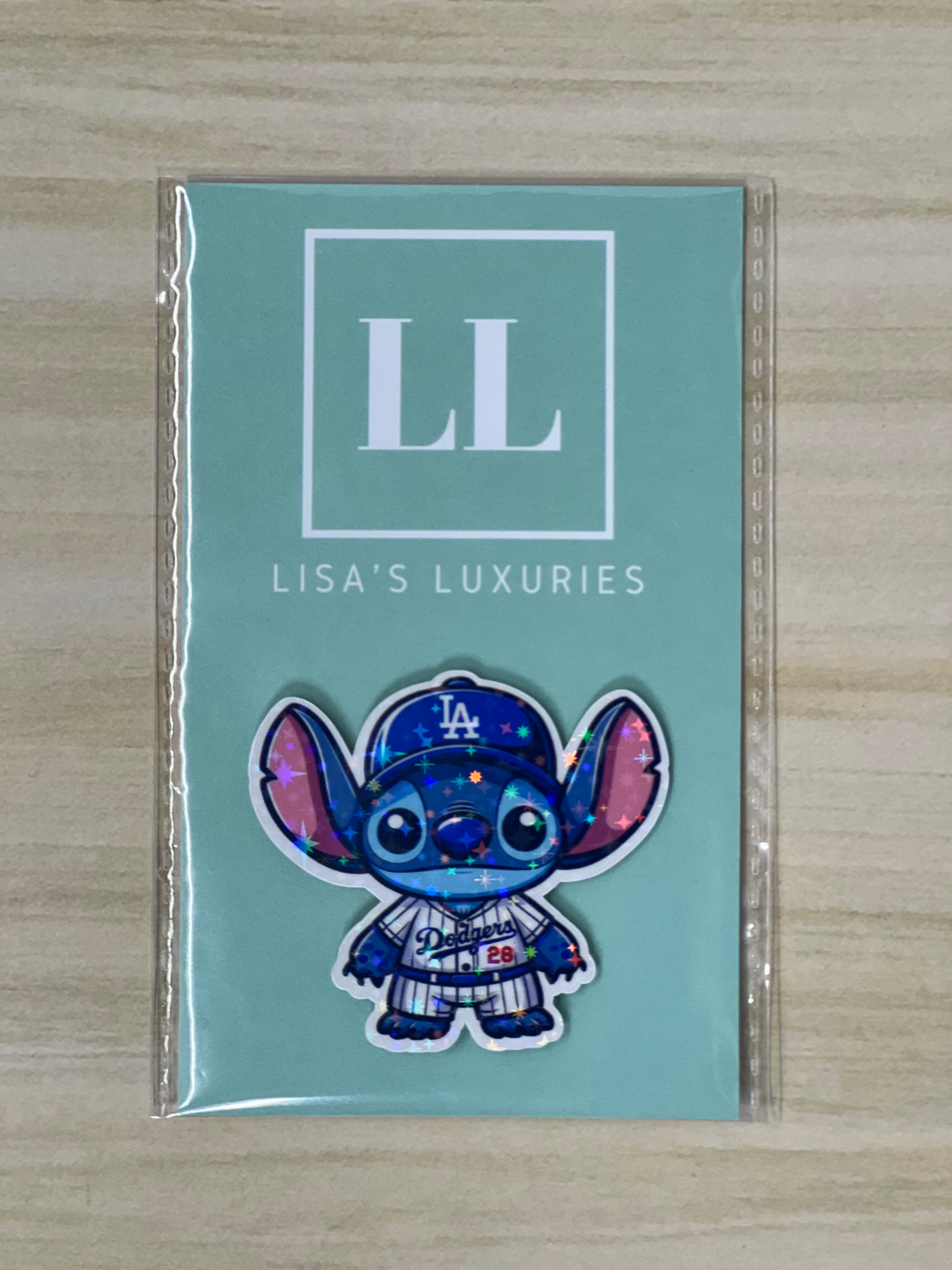 Stitch Baseball Holographic Sticker