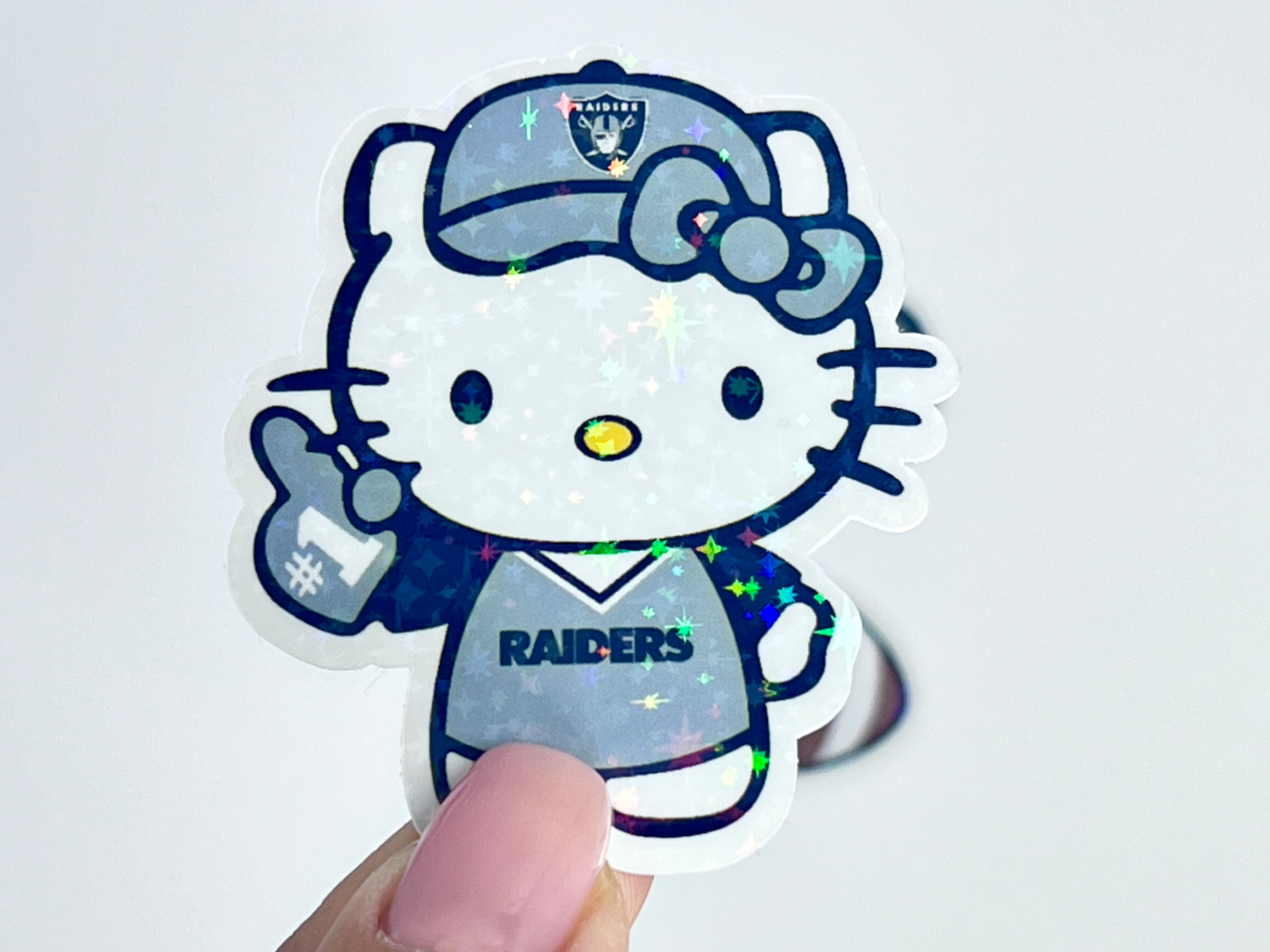 Raiders Football Kitty Holographic Sticker Pack (3)