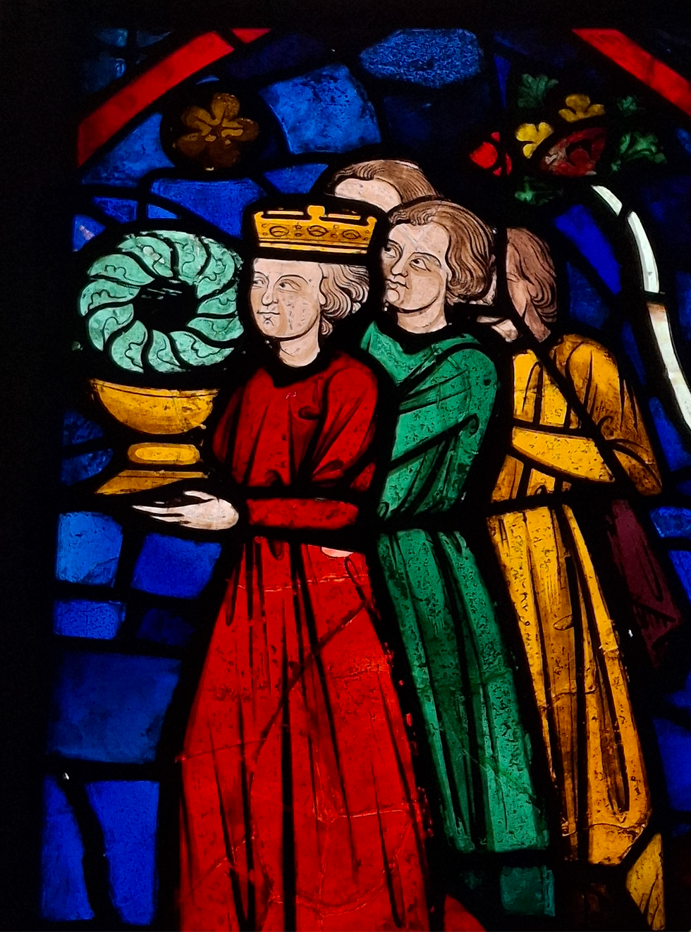 Saint Louis, bringing his crown of thorns to Tours. (I think it was Tours). He's in my story!