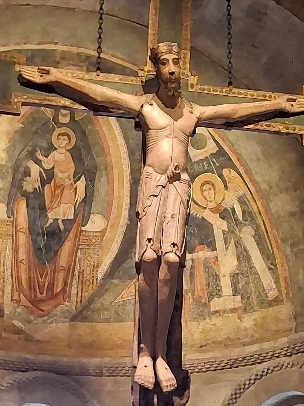 This poor Jesus was abandonned - and his home, this apse was reconstructed here stone by stone.