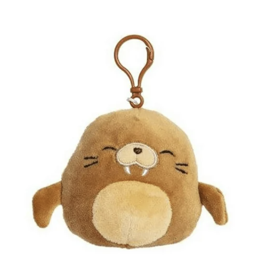Squishmallow 3.5 Inch Bruce Walrus Soft Brown Corduroy Clip Sea Life Plush