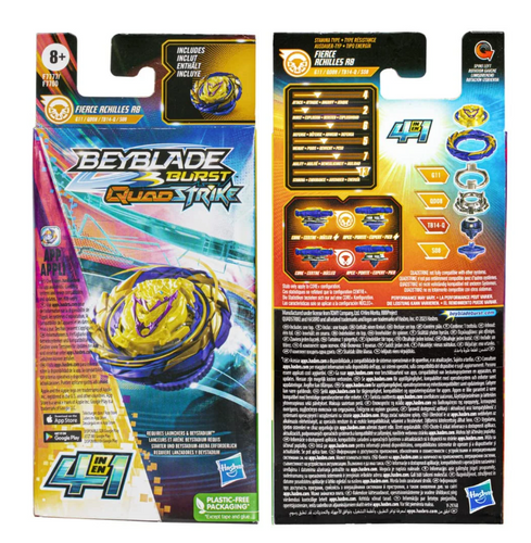Beyblade Burst QuadStrike, Single Pack Fierce Achilles A8 | Tulip
