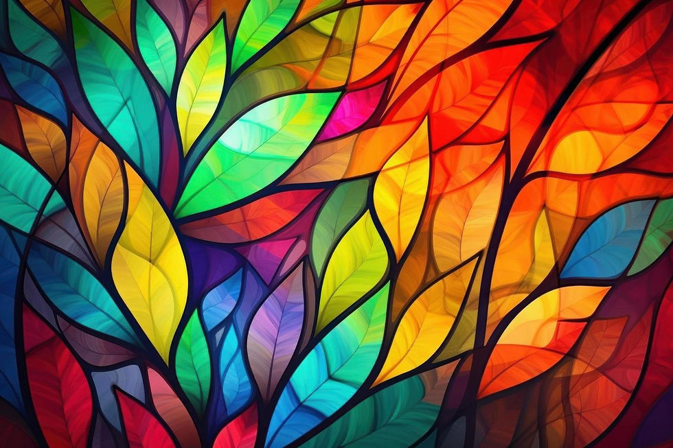 a-beautiful-colorful-stained-glass-background-decorative-wallpaper-with-leaves-color-free-