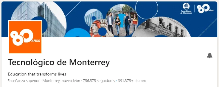 Portada del Tecnológico de Monterrey en LinkedIn