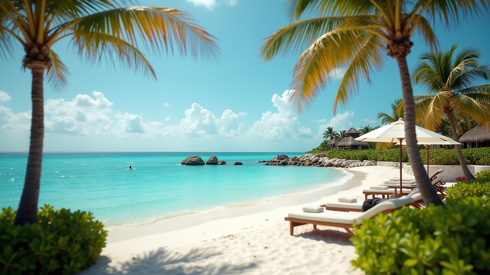 Eye-level view of a beautiful beachfront property in Cancun
