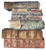 Watercolour books pile