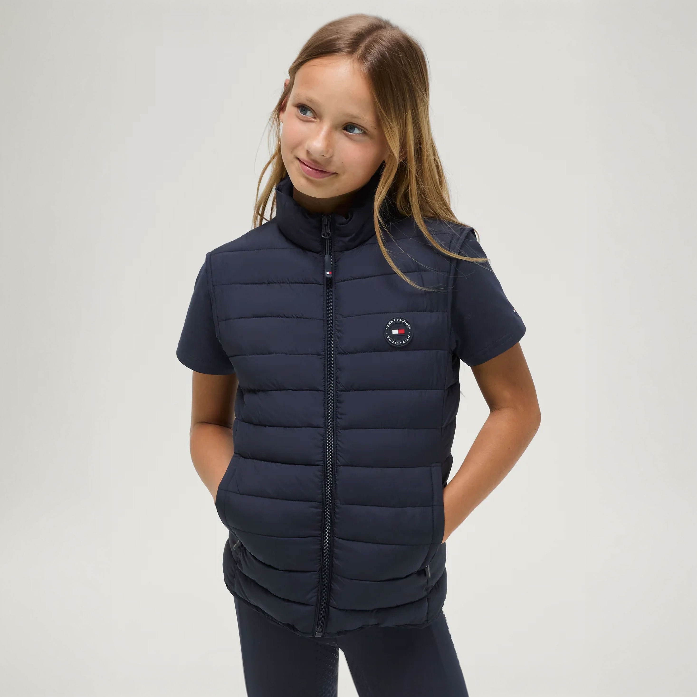 Tommy Hilfiger Equestrian Serano Quilted Vest Young Rider (Desert Sky)