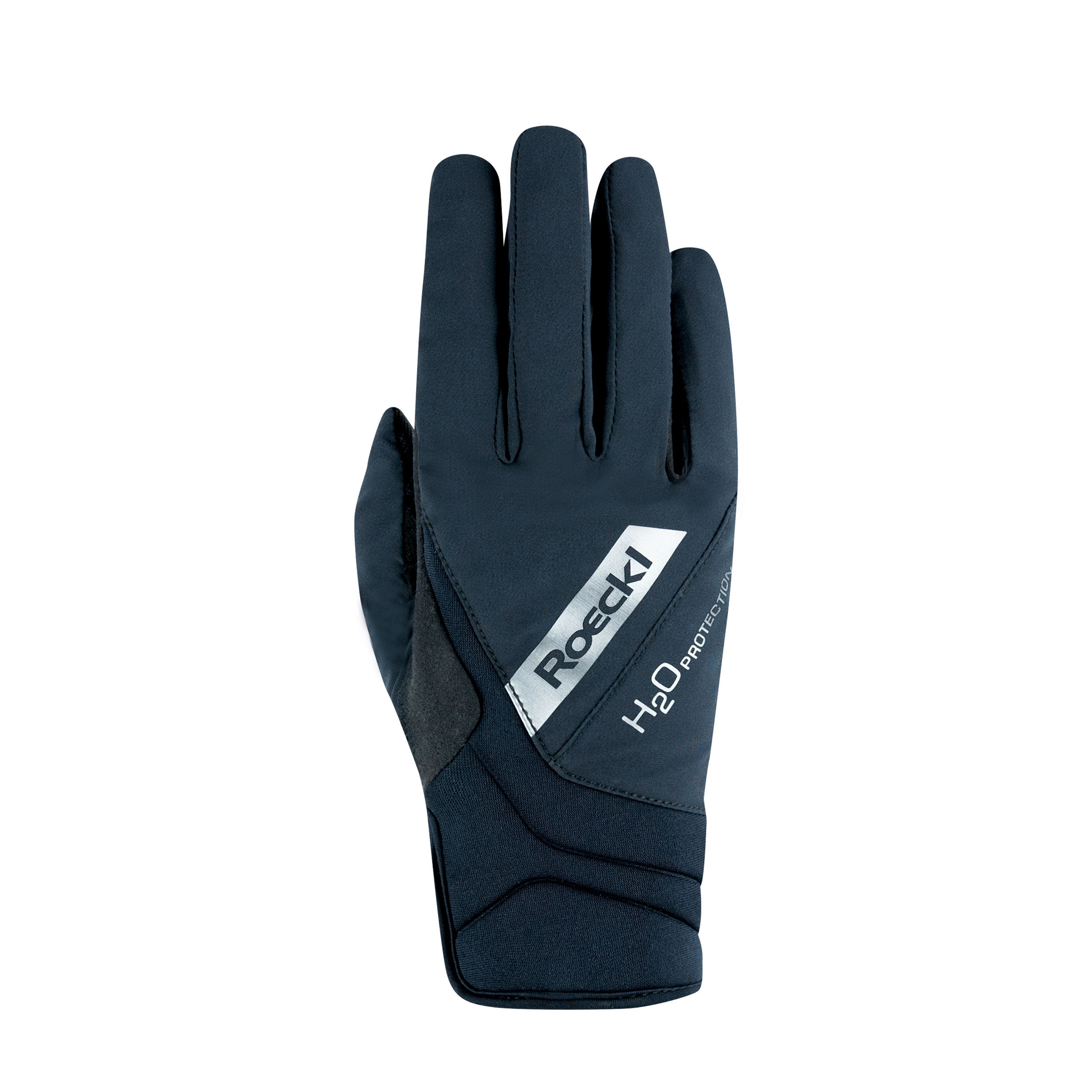Roeckl Waregem Waterproof Riding Gloves (Black & Silver)