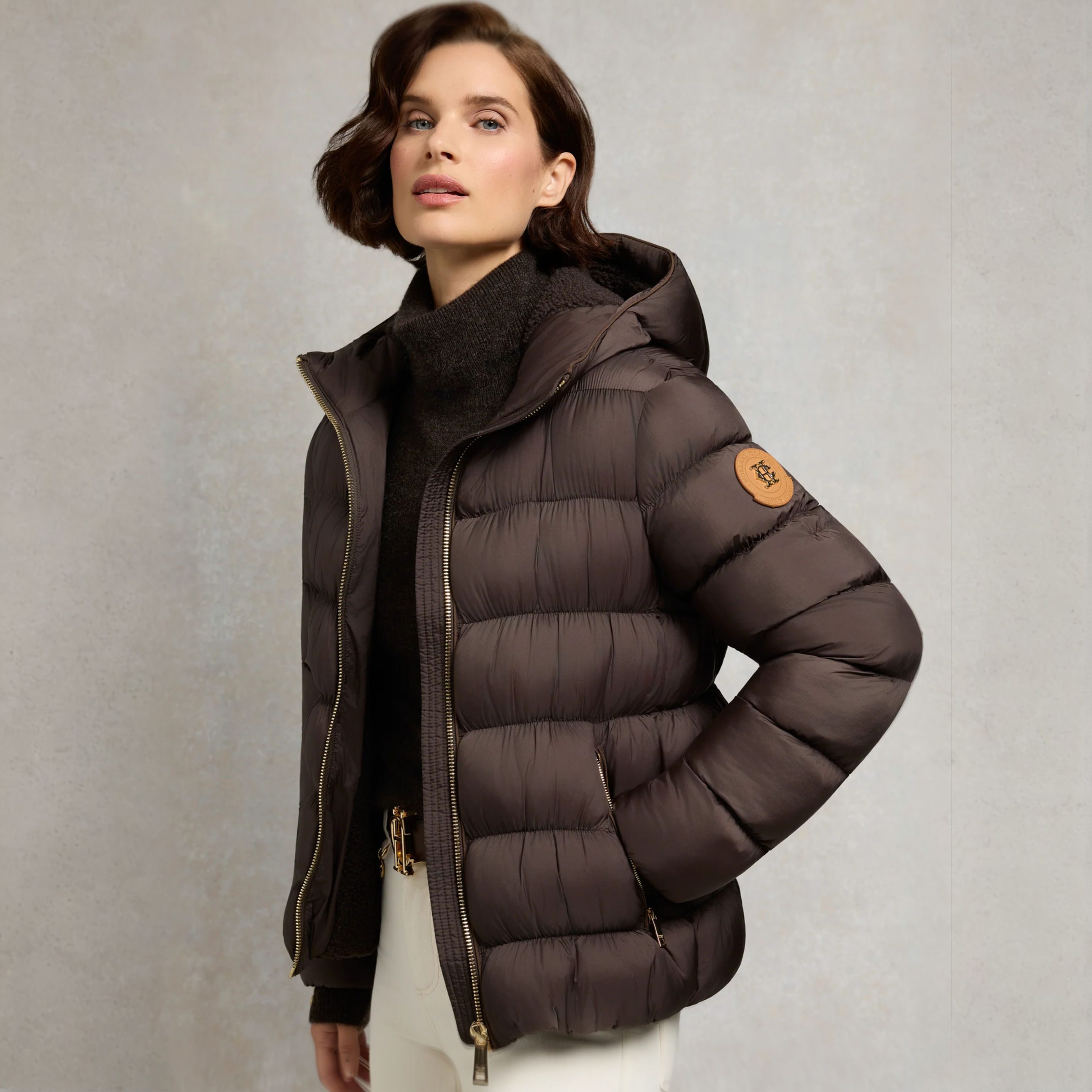 Holland Cooper Harrow Padded Jacket (Chocolate)