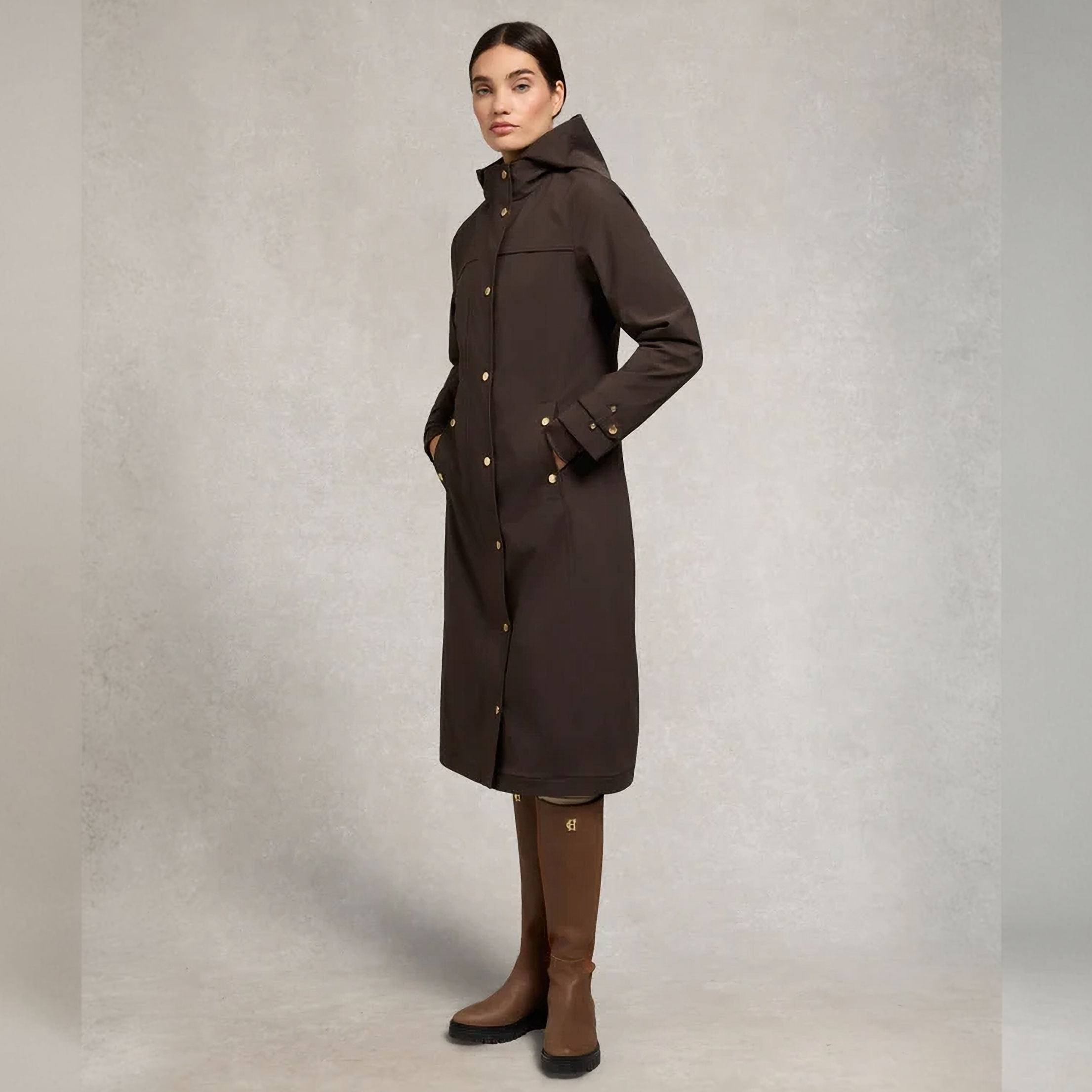 Holland Cooper Folgate Rain Coat (Chocolate)