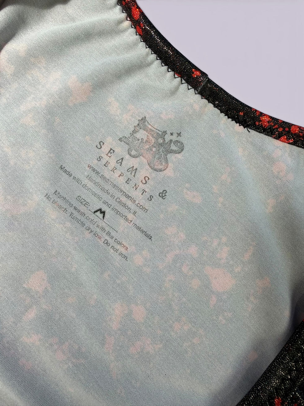 Thumbnail: Size Medium Serial Plant Killer Crop with blood splatter Underbust top layer