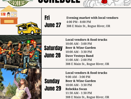 Rooster Crow Weekend at Rogue River Growers Market!