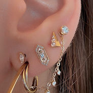 Ear Curation with Solid 14KT Gold and Genuine Diamonds by Tessa Knox