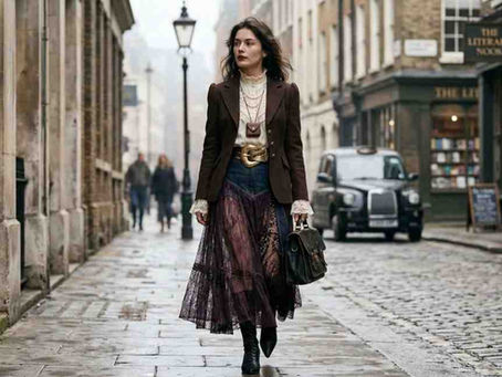 Article titled 'The Poetcore Revolution' on Metromode Fashion, exploring the February 2026 dark romance trend. The piece details the shift from quiet luxury to an intellectual 'Wuthering Heights' aesthetic, featuring 'Cloud Dancer' white and 'Dark Plum Noir' palettes, statement belts, and the fusion of 'Brut Denim' with Victorian lace.