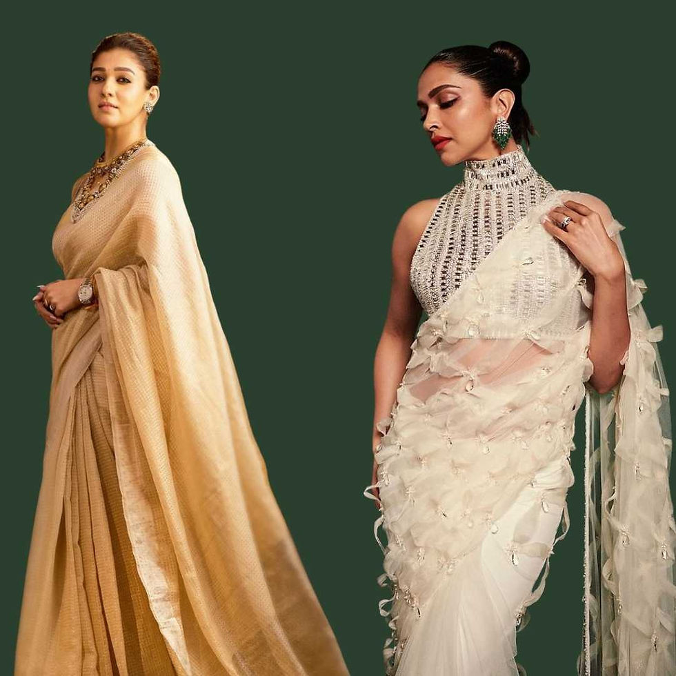 Deepika Padukone and Nayanthara have mastered the art of turning the traditional Indian saree look into a showstopper.