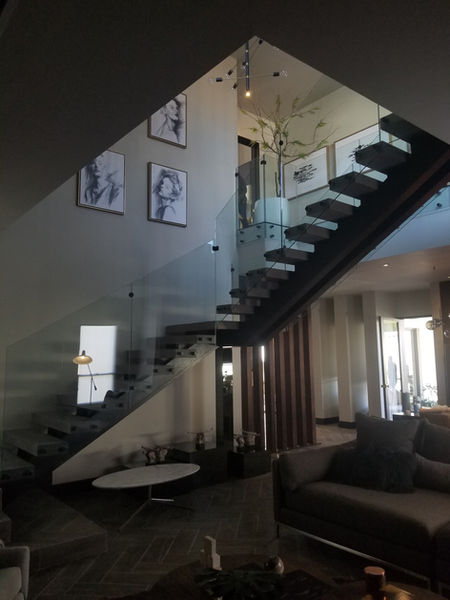 Barandal de escalera de vidrio templado