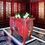 Thumbnail: French Red Asian Bombe Chest with Peacock Floral Theme