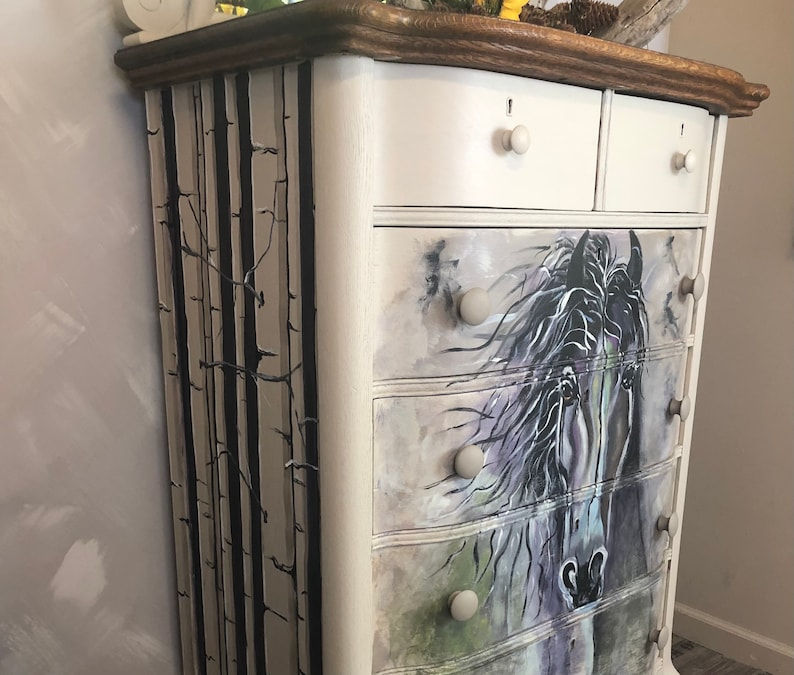 Thumbnail: SAMPLE CUSTOM PIECE Western Horse Painted Dresser