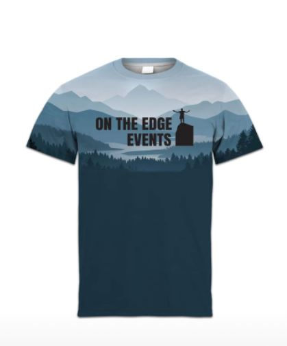 On The Edge Events brand running T-shirt