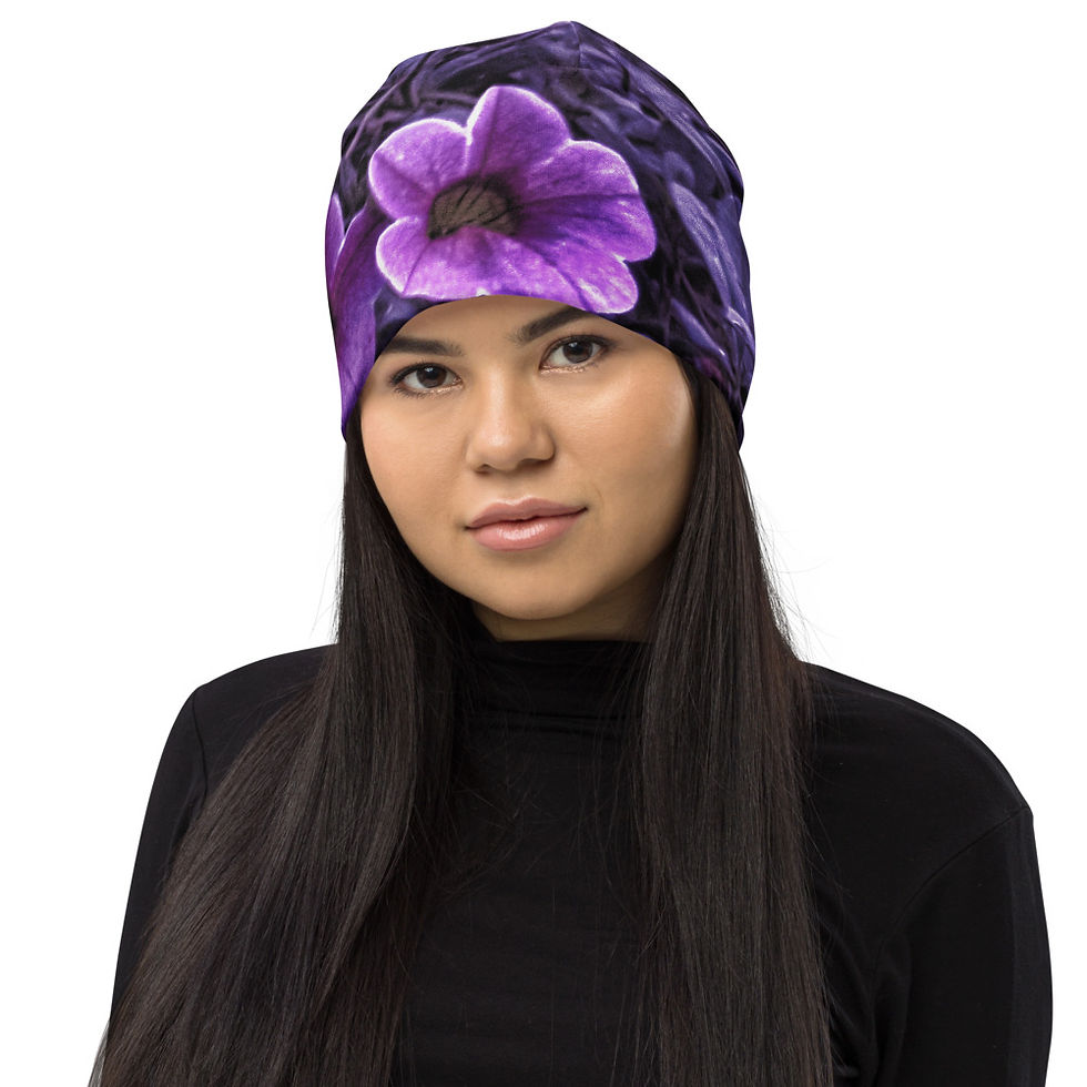 Sunsets360 Collection Flowers All-Over Print Beanie #0201