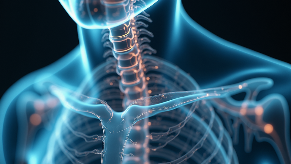 Close-up view of a translucent fascia network in the human body
