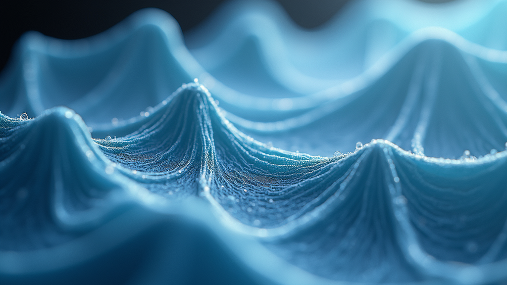 Close-up view of a delicate web-like fascia tissue under a microscope