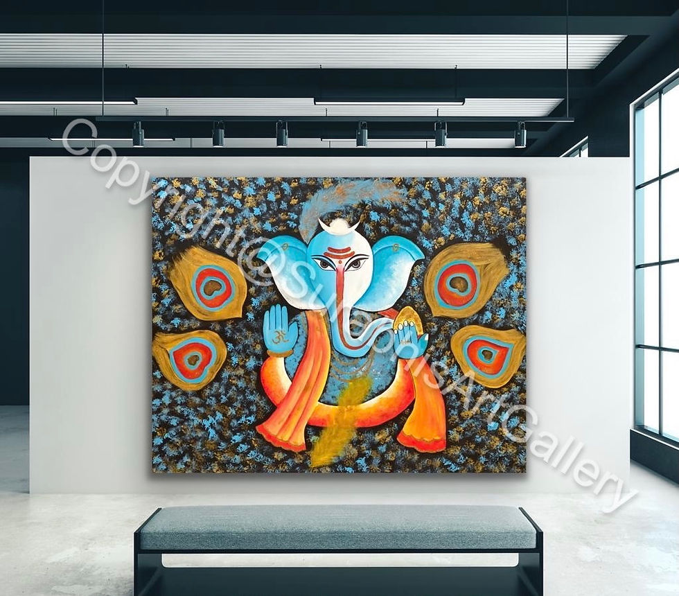 Thumbnail: Lord Ganehsa handmade modern contemporary paintings