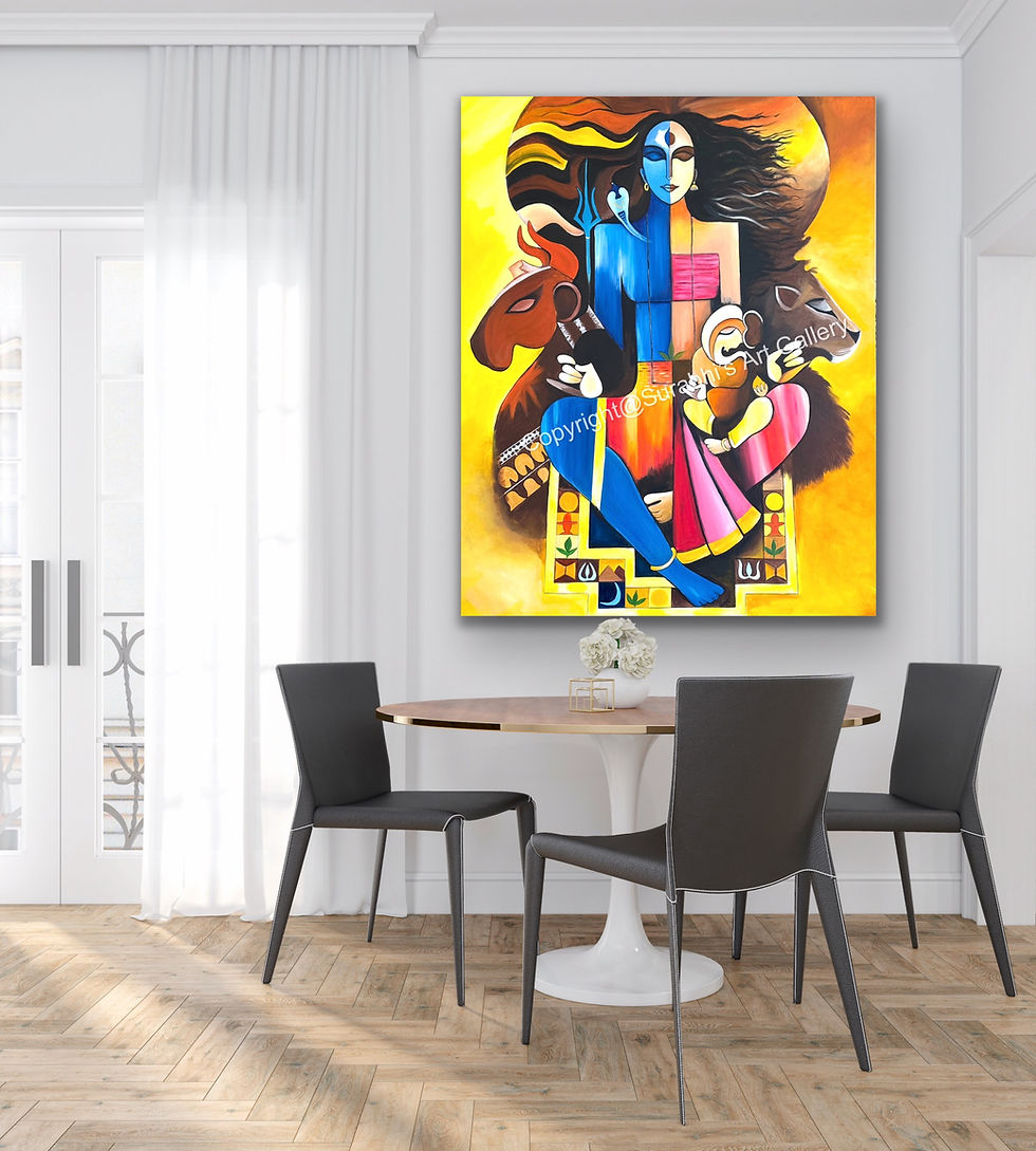 Thumbnail: “ShivShakti” ❤️🙏Indian Art handmade modern contemporary painting