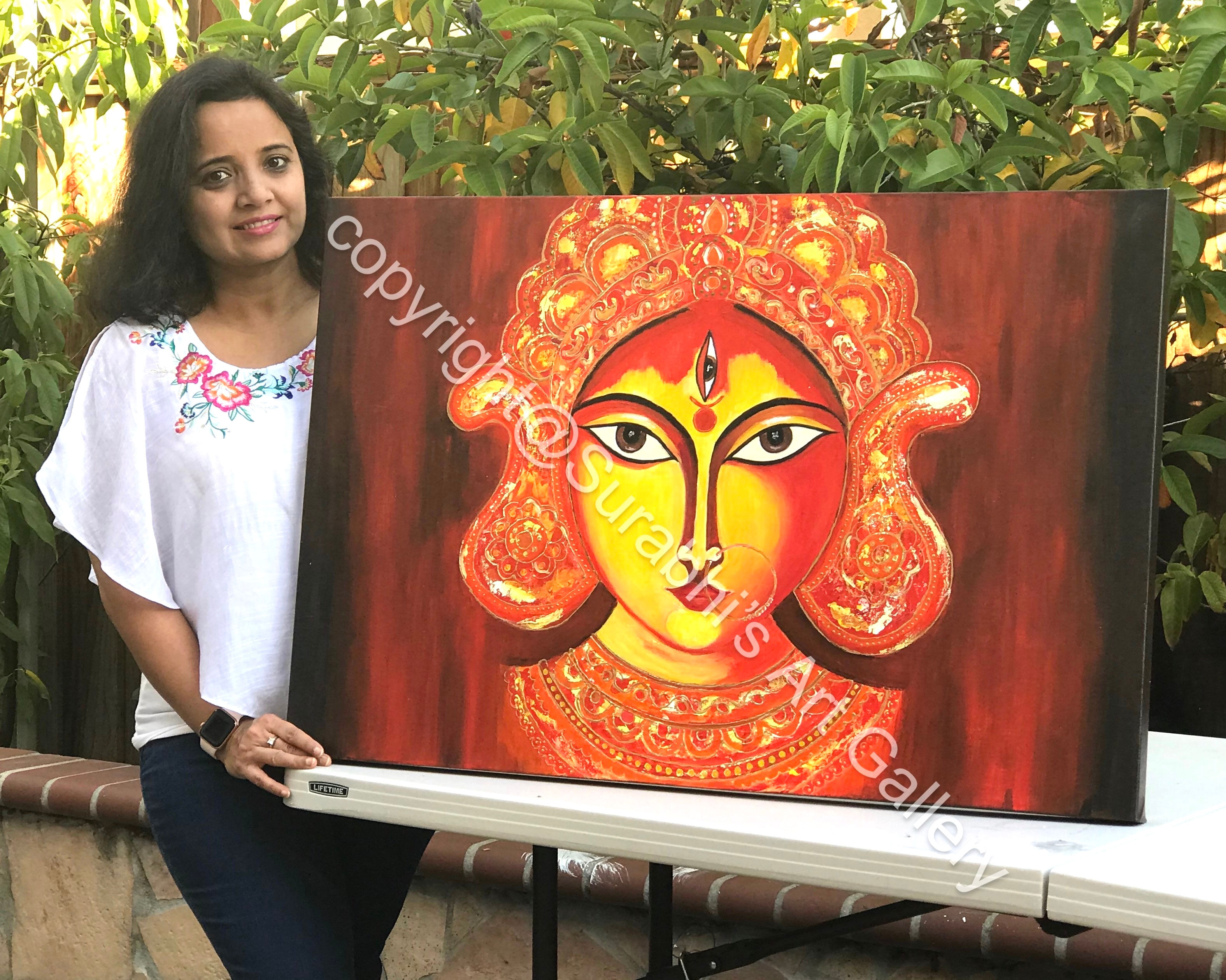 Goddess Durga 🙏-handmade modern contemporary paintin
