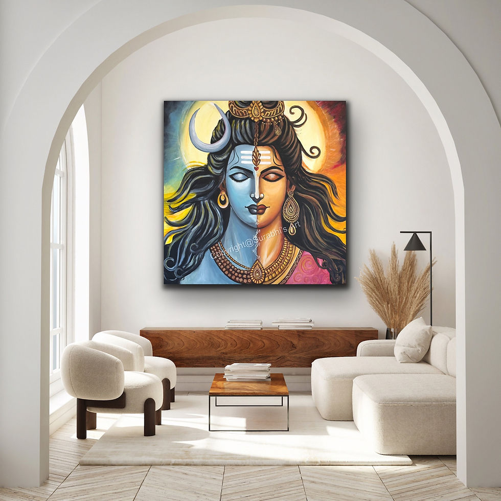 Thumbnail: "Shiv Shakti’ Mahadev Acrylic Handmade paintingsHar Har Mahadev