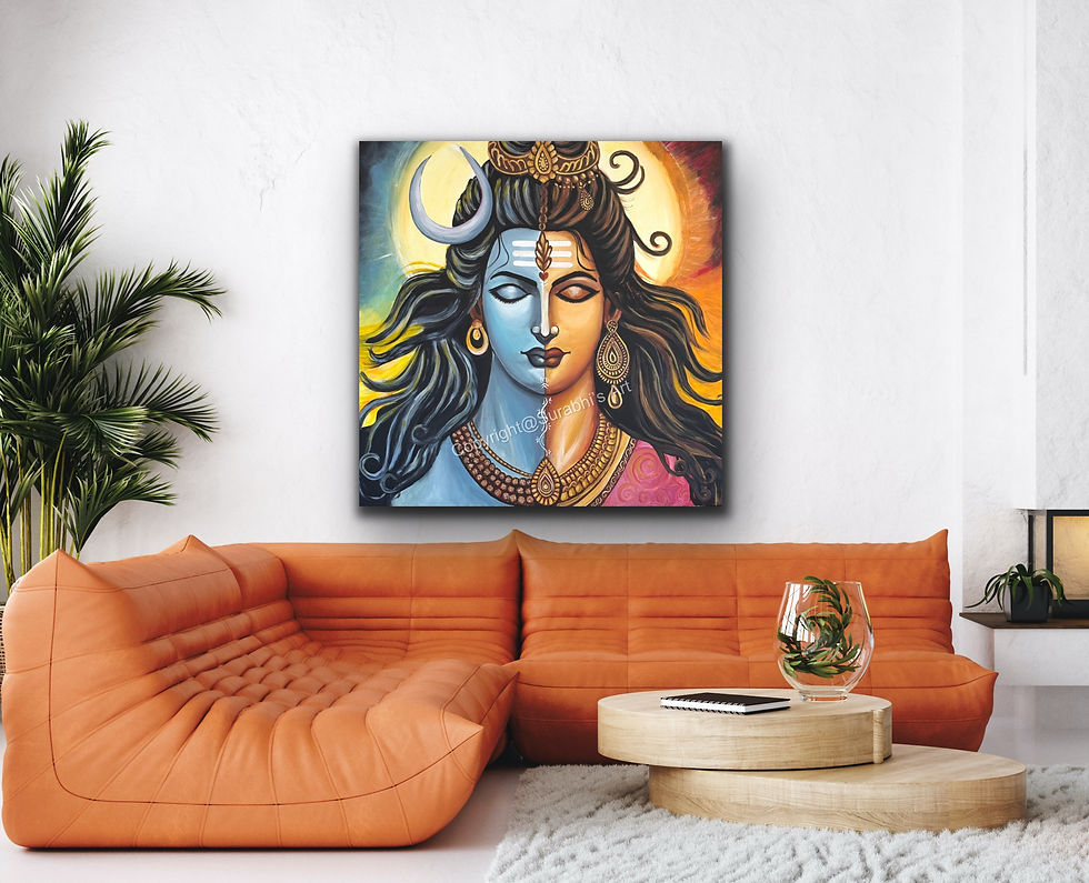 Thumbnail: "Shiv Shakti’ Mahadev Acrylic Handmade paintingsHar Har Mahadev