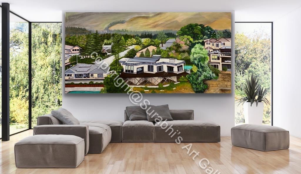 "A View" -handmade modern contemporary painting