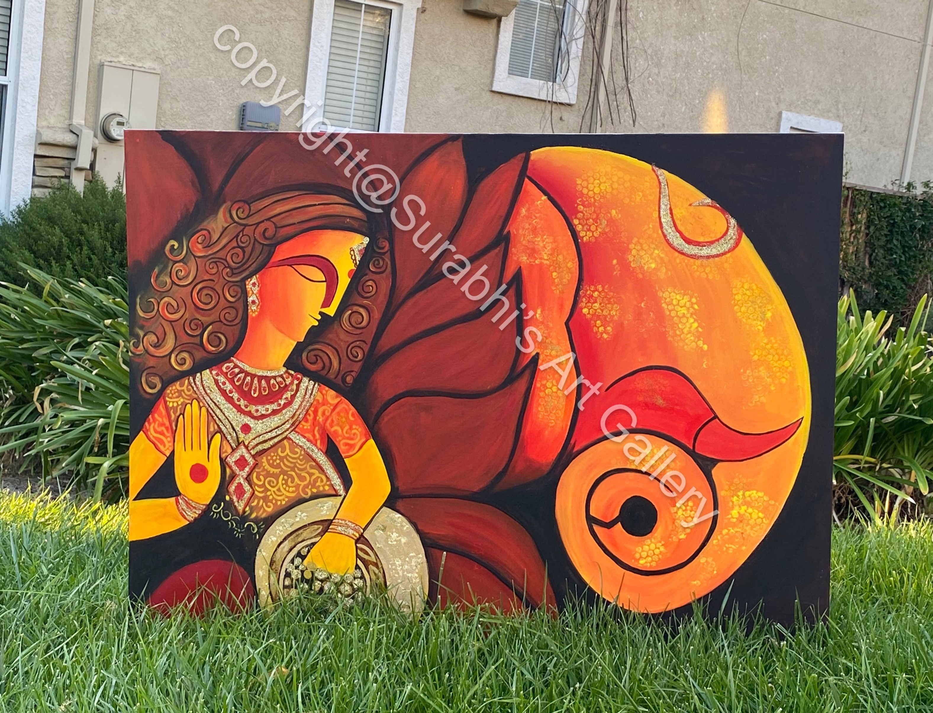 "Shree Ganesha" - Lord Ganehsa Laxmi handmade modern contemporary paintings