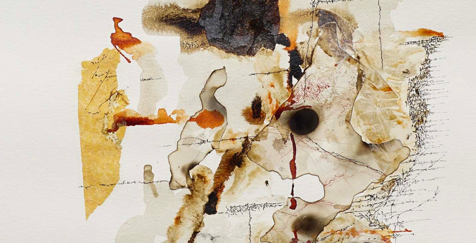 Landscapes of Memory and Experience - IV, 30 x 20 inches, Acrylic Ink , Washi paper and pen on Arches acid free paper   