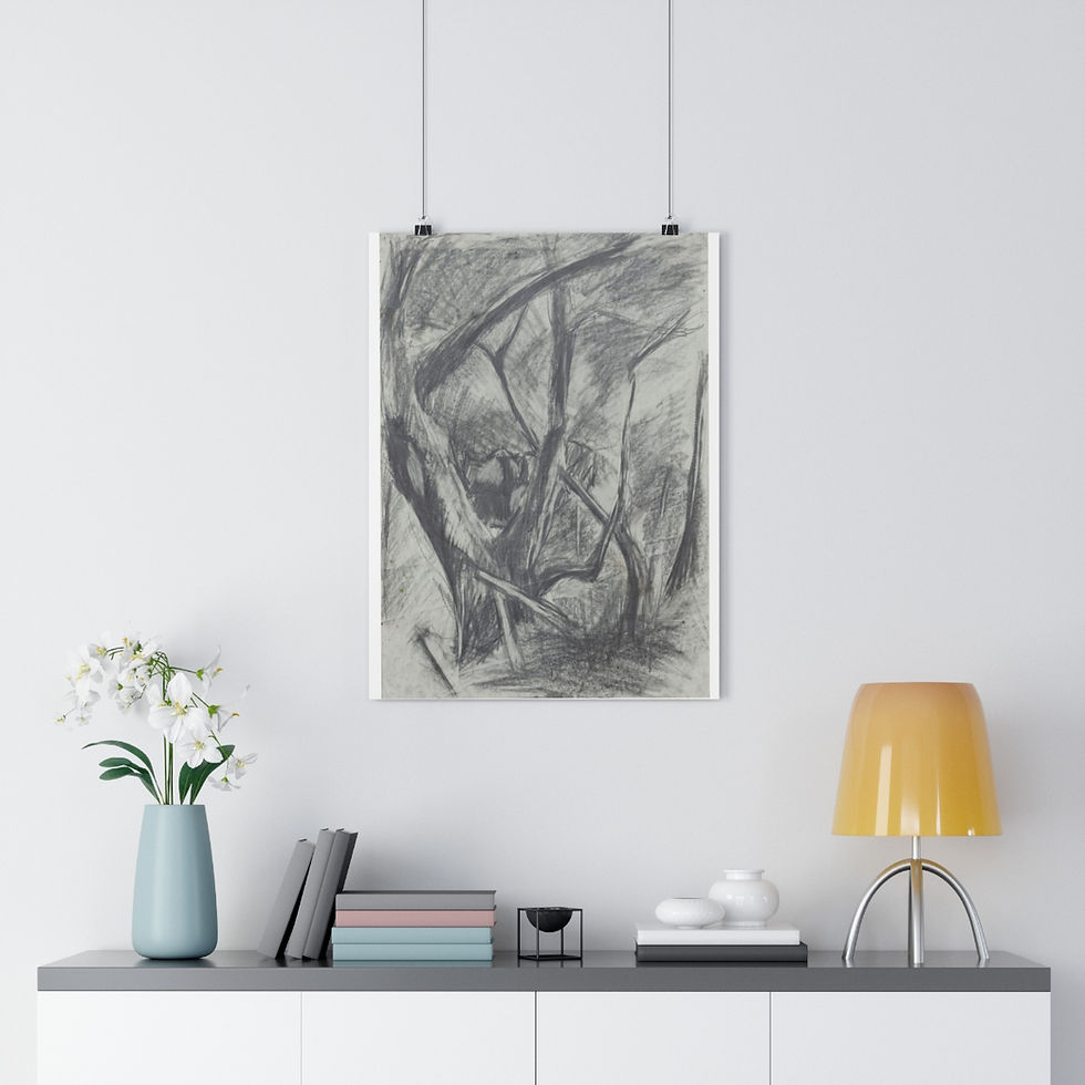 Thumbnail: Padley Gorge drawing series No. 2 print of drawing