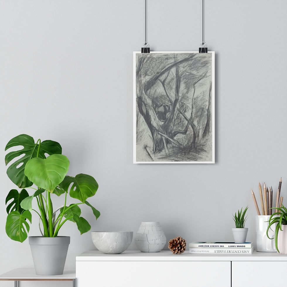 Thumbnail: Padley Gorge drawing series No. 2 print of drawing