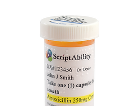 Photo of the BrailleRx medication bottle