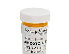 Photo of a ScriptView medication bottle with a large print label