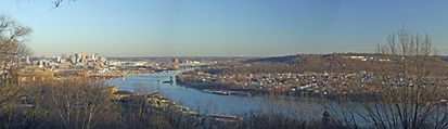 Cincinnati overlook and the beautiful ohio river