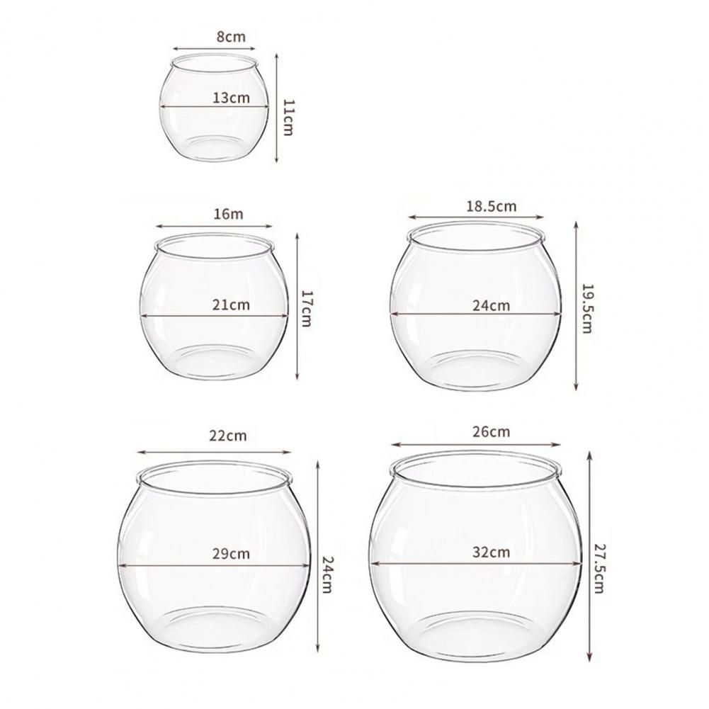 Plastic Fish Bowls Round Clear Goldfish Bowl Aquarium Hydroponic Planter Floral